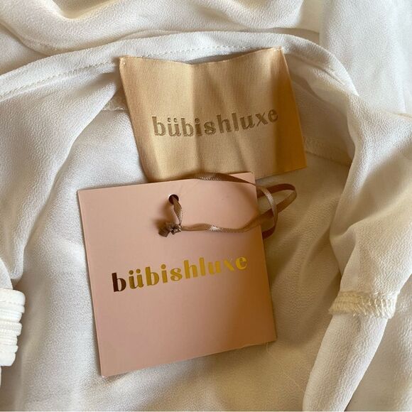 Bubishluxe Willow Ruffle Rosette Dress in White mini midi jellyfish hem Revolve - Picture 11 of 16